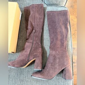 Steve Madden Brown Suede Knee-High Boots